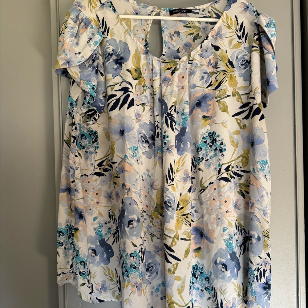 Papermoon Blue and White Floral Blouse